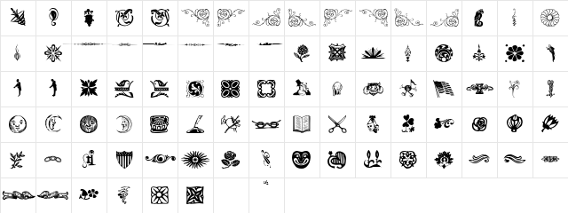 DavysDingbats1 Regular Character Map
