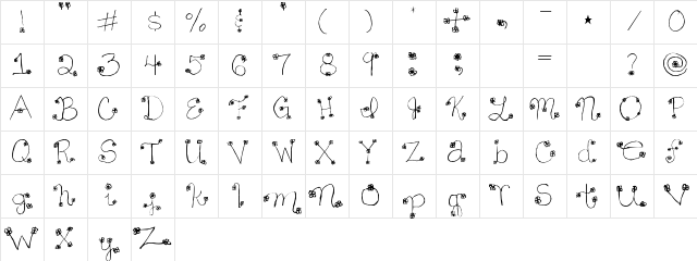 Daisy Mae Regular Character Map Daisy Mae Regular Character Map