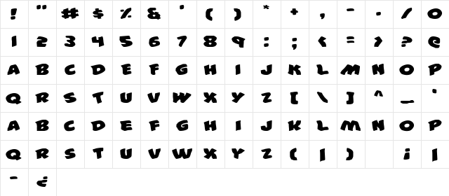#44 Font Expanded Expanded Character Map