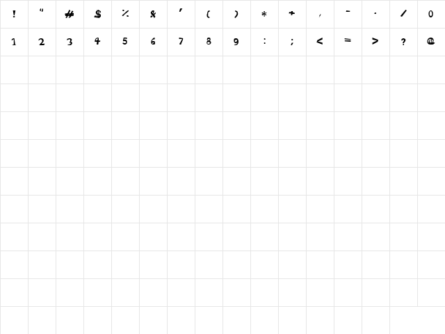 Dakick Regular Character Map