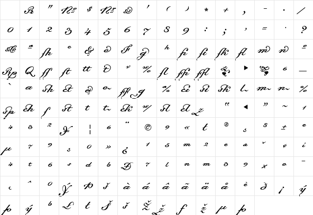 Dalliance Medium Italic Character Map Dalliance Medium Italic Character Map