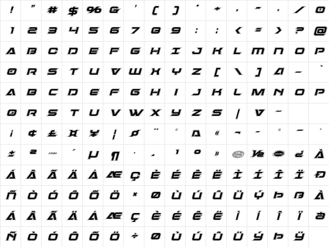 Dameron Academy Italic Italic Character Map Dameron Academy Italic Italic Character Map