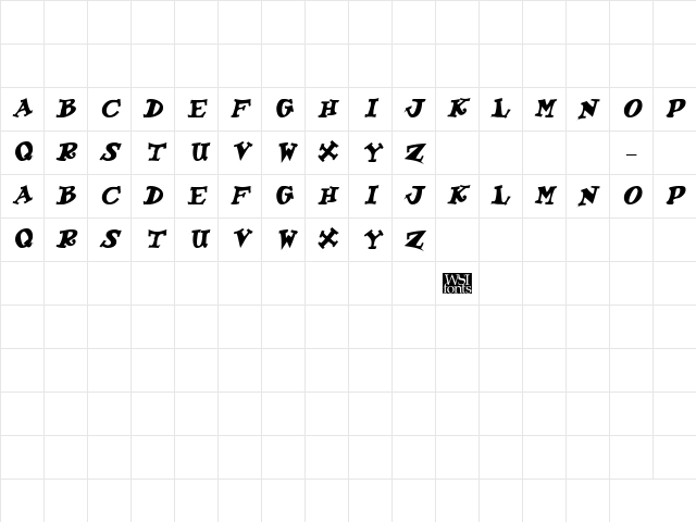 KoolKapsDisplay Bold Italic Character Map