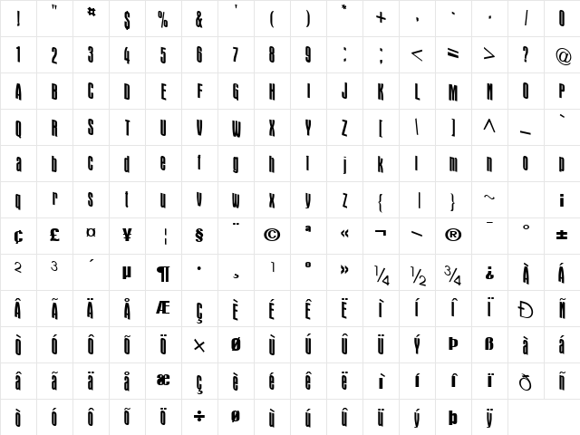 DamselWalkFont71 Regular Character Map