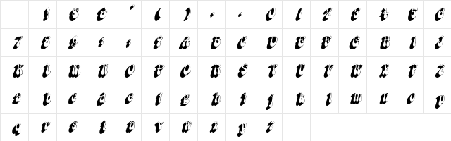DanabelShadowSSK Italic Character Map