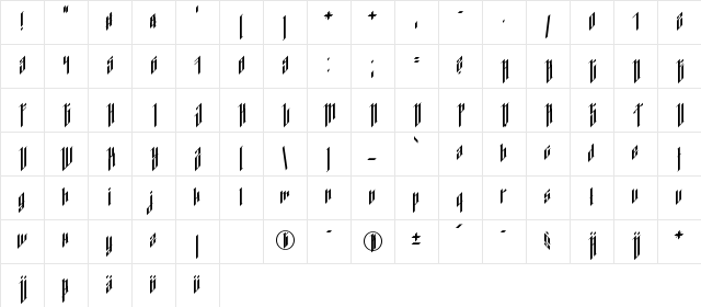 Dancing_DL1.0 Regular Character Map