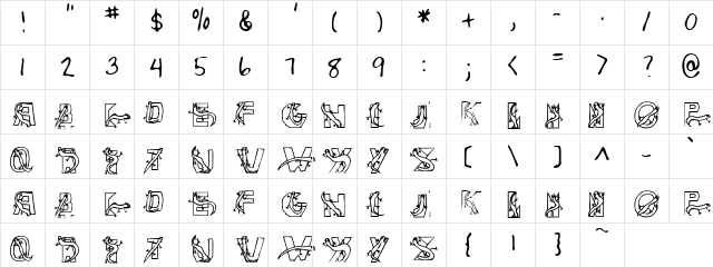 Lizard 2 Regular Character Map Lizard 2 Regular Character Map