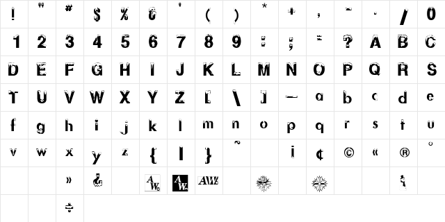 AlaskanNights Regular Character Map