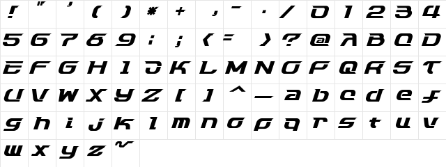 Dash9812 Regular Character Map