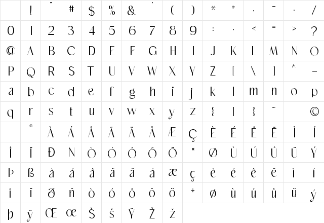 Dastin Regular Character Map Dastin Regular Character Map