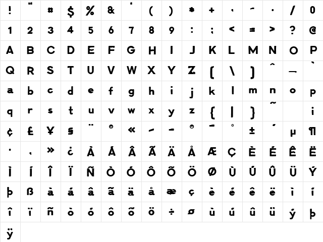 LLCharlotte Regular Character Map