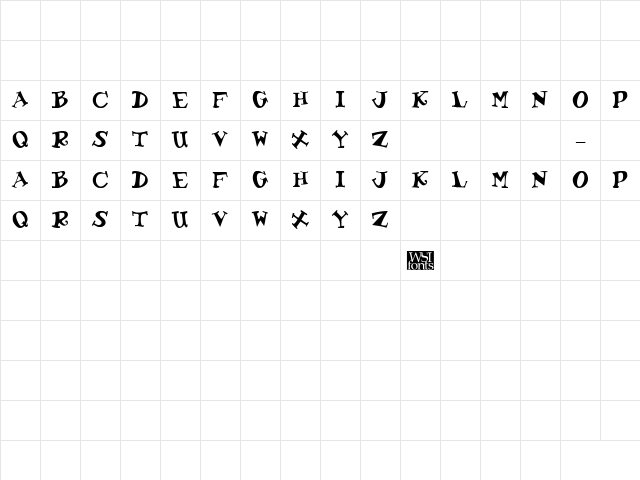 KoolKapsDisplay Regular Character Map