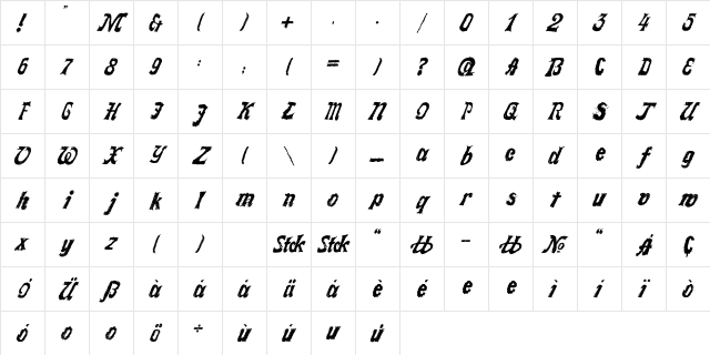 LLFaktotum Regular Character Map