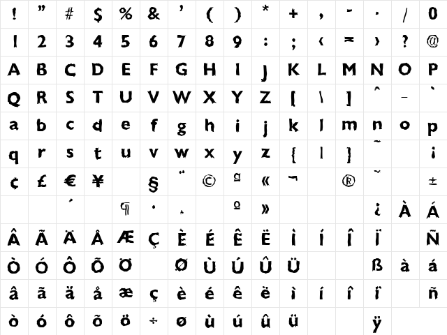 DavidBeckerRandom Bold Character Map