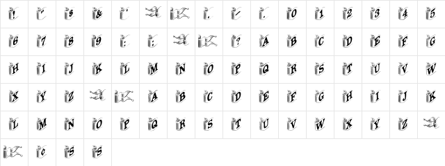 DavysRibbons Regular Character Map