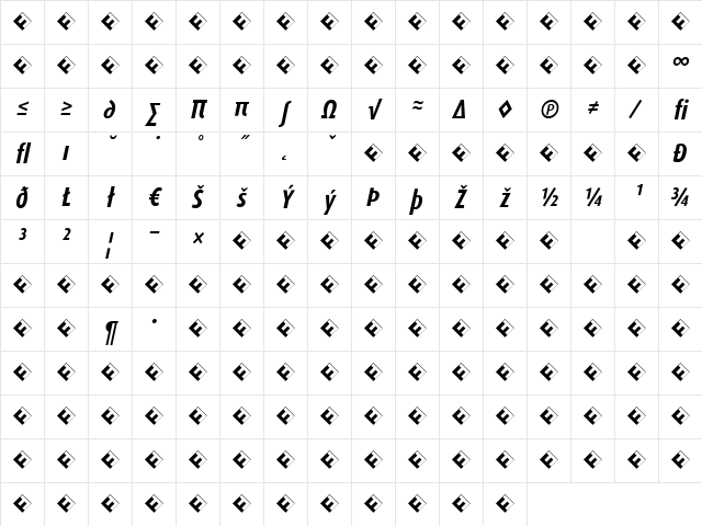 DaxCondensed-BoldItalicExp ItalicBold Character Map