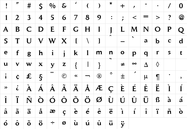 DaylightMedium Regular Character Map DaylightMedium Regular Character Map
