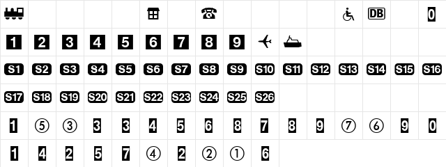 DeutscheBahnAG One Character Map