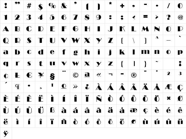 AnnaBecker Regular Character Map