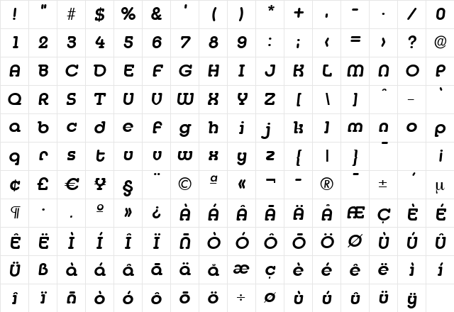 DesireeBeckerMedium Italic Character Map