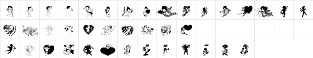 LM Cupids Regular Character Map LM Cupids Regular Character Map