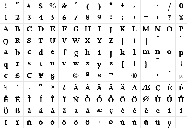 JessicaBecker Bold Character Map