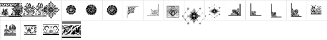 LM Floral Borders Regular Character Map