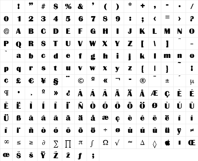 JesseBecker-Heavy Regular Character Map