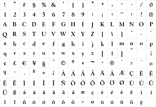 JackBecker Bold Character Map