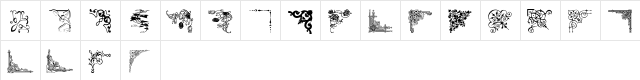 DBL Corners Regular Character Map