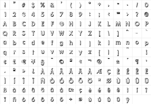 LiamBeckerShadow Regular Character Map LiamBeckerShadow Regular Character Map