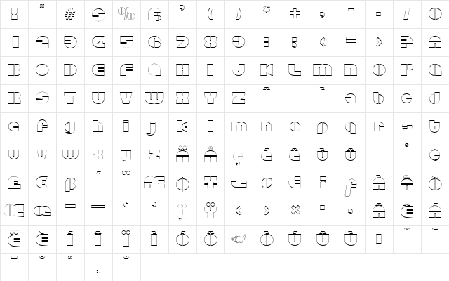 Deco-D730-Outline Regular Character Map Deco-D730-Outline Regular Character Map