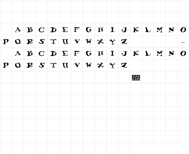 KoolKapsDisplayHvy Regular Character Map