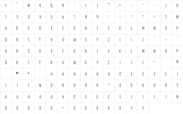 Dealova Serif Regular Character Map Dealova Serif Regular Character Map