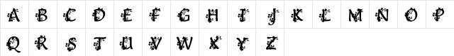 Deanna's Ivy Caps Regular Character Map