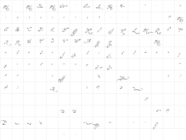 Dearest Swash Regular Character Map