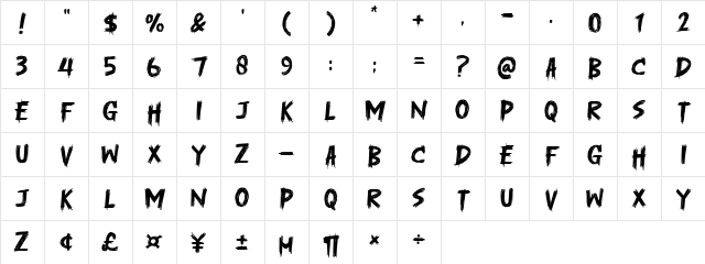 Death Spirit Regular Character Map Death Spirit Regular Character Map
