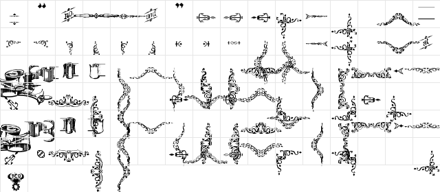 Deborah Extras/Ornaments Regular Character Map
