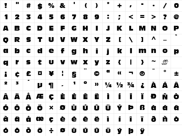 Decade Condensed SSi Condensed Character Map Decade Condensed SSi Condensed Character Map
