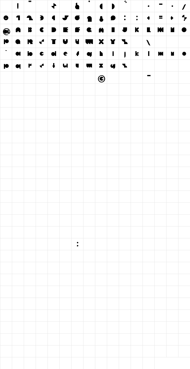 deccodisco Regular Character Map deccodisco Regular Character Map