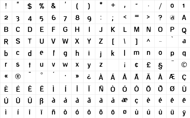 DeconStruct Bold Character Map
