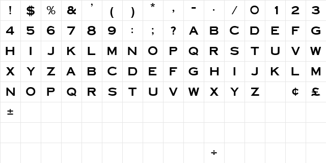 DeicesEngravedCapsSSK Regular Character Map