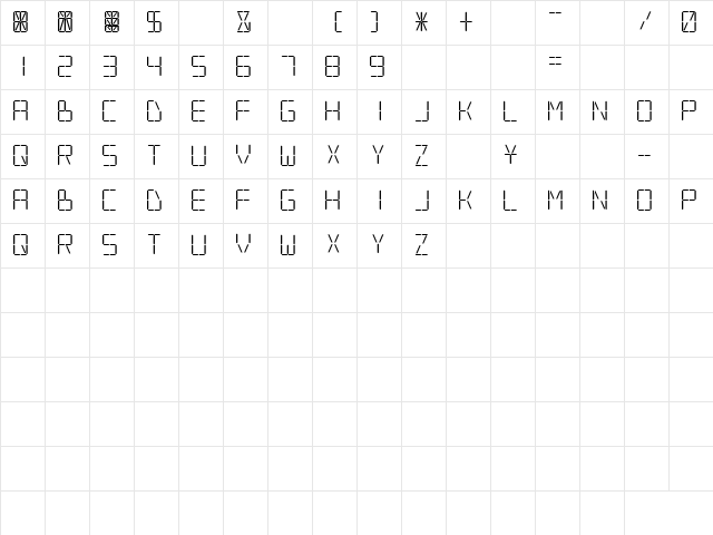 DeJi Regular Character Map