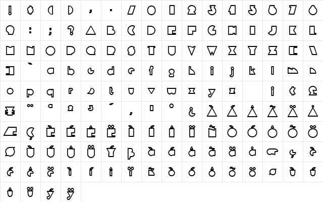 DeltaOutlineSSK Bold Character Map DeltaOutlineSSK Bold Character Map
