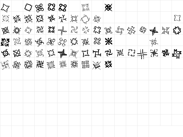 DementiaB Regular Character Map