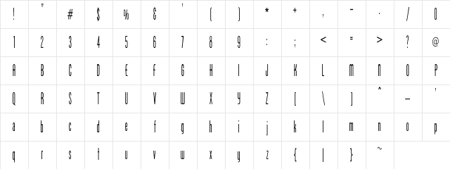 Venus-Normal Regular Character Map Venus-Normal Regular Character Map