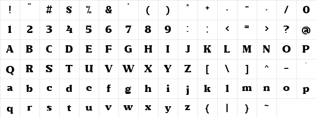 DEMO Bountyman Regular Character Map