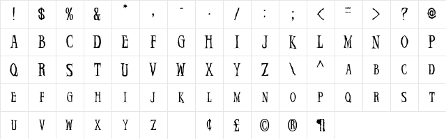 Demon Regular Character Map Demon Regular Character Map