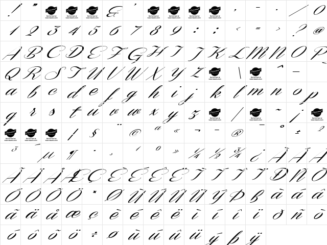 Coneria Script Slanted Demo Regular Character Map Coneria Script Slanted Demo Regular Character Map