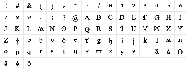 Denial2RegularBold Regular Character Map